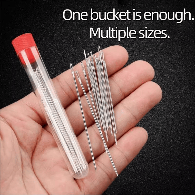34 PCS Big Eye Steel Needles Set
