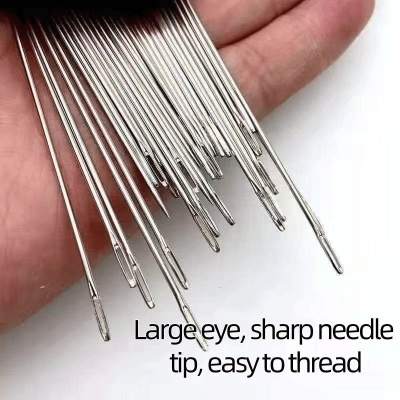 34 PCS Big Eye Steel Needles Set