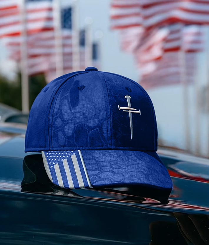 🔥✝️Adjustable Jesus 3 Nail Cross Hat🎁With Free 4" Decal