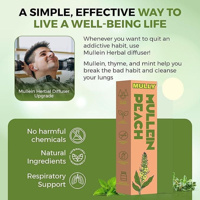 🏆Hot Sale⚡Mullein Herbal Diffuser Pen, Thyme and Menthol, Smoking Alternative, Replace Bad Habit's, Menthol Breathe