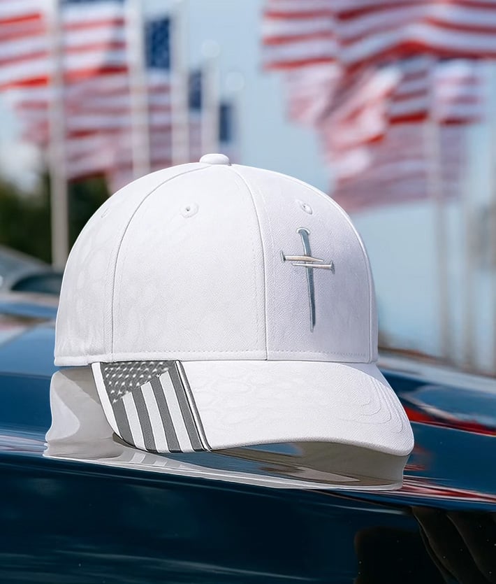 🔥✝️Adjustable Jesus 3 Nail Cross Hat🎁With Free 4" Decal
