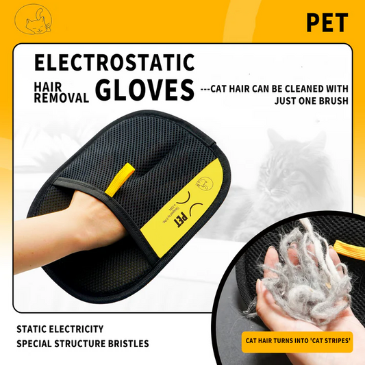 Pet hair cleaning gloves