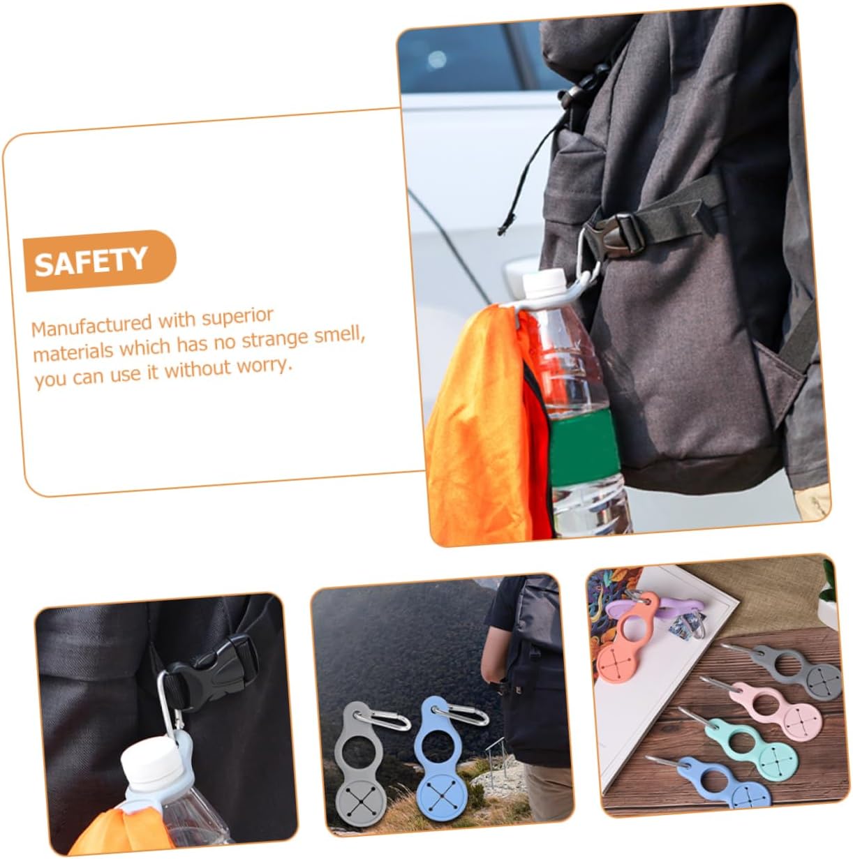 🏆Hot Sale⚡🌟 Silicone Sport Kettle Buckle Outdoor Carabiner Water Bottle Holder