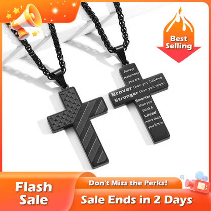 🏆Flash Sale⚡ 50K+ SOLD! Almost Gone-💥🎉✨Flag Cross Necklace,Best Gifts