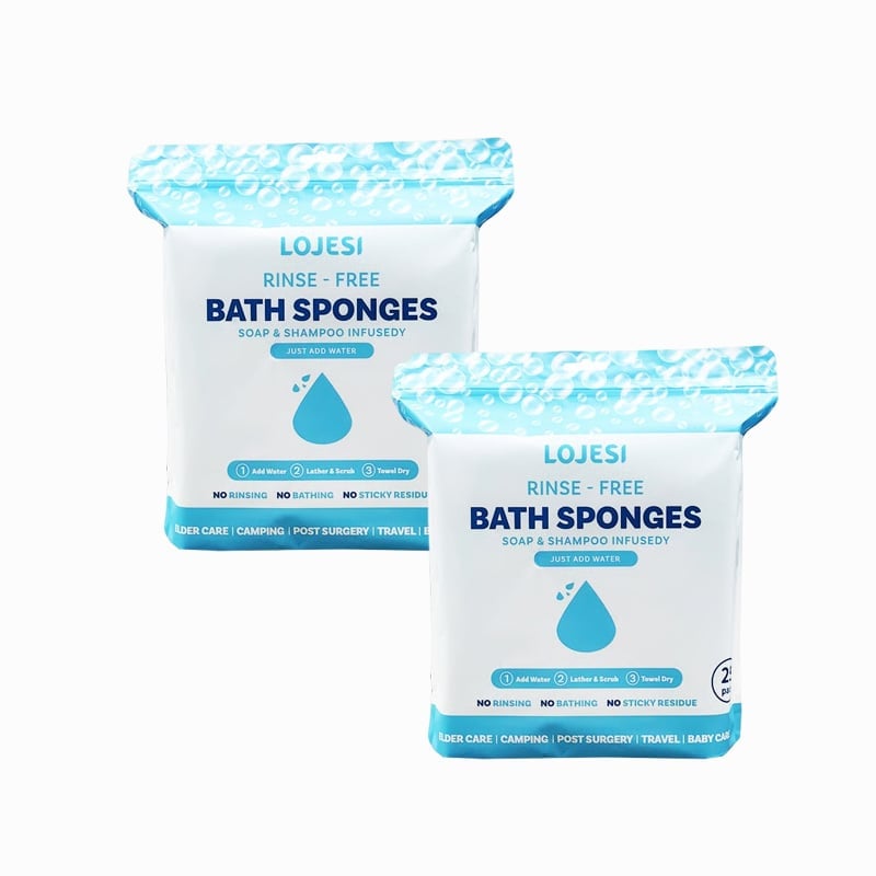 🎁Freshness Anytime, Anywhere! 25 Large Rinse-Free Bathing Wipes for Adults