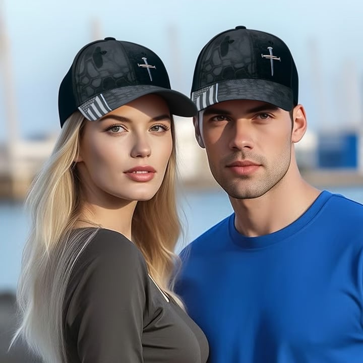 🔥✝️Adjustable Jesus 3 Nail Cross Hat🎁With Free 4" Decal