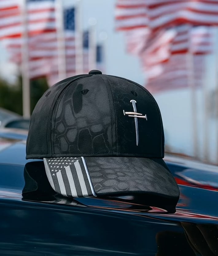 🔥✝️Adjustable Jesus 3 Nail Cross Hat🎁With Free 4" Decal