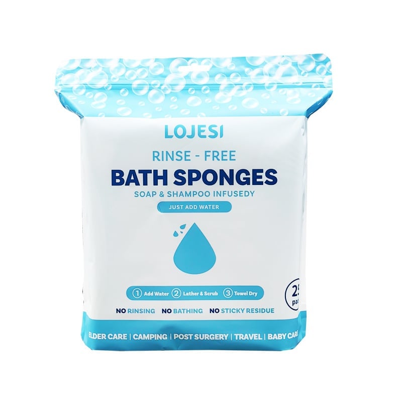 🎁Freshness Anytime, Anywhere! 25 Large Rinse-Free Bathing Wipes for Adults