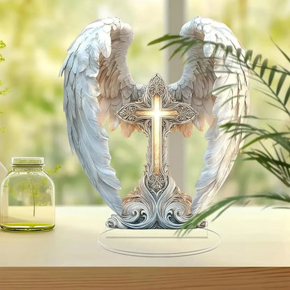 ⭐Gorgeous Angel Wings Cross Decoration