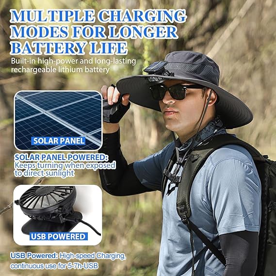 ❤2025 New Ultralight Solar Fan Sun Hat – Lighter Than a Baseball!⚾