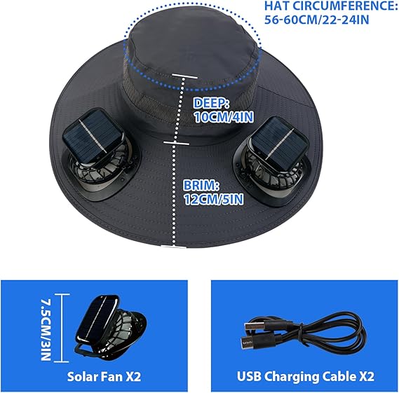 ❤2025 New Ultralight Solar Fan Sun Hat – Lighter Than a Baseball!⚾