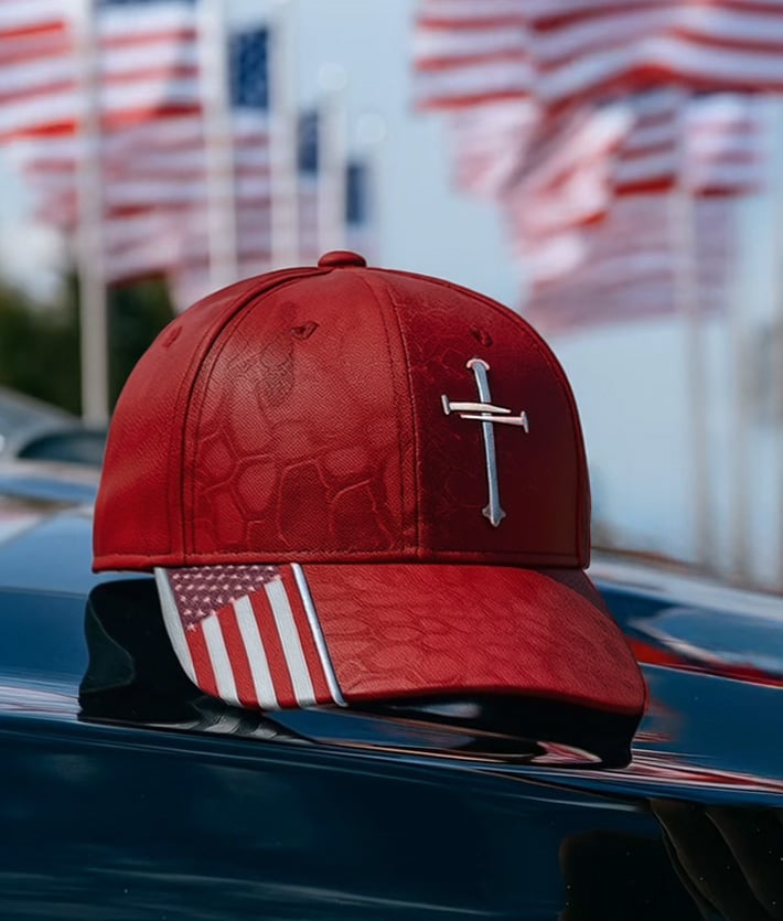 🔥✝️Adjustable Jesus 3 Nail Cross Hat🎁With Free 4" Decal
