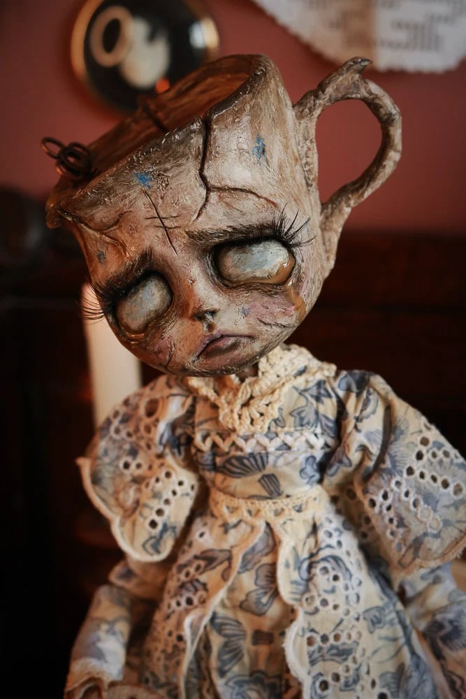 🖤Handmade Posable Teacup Dolls – Unique Collectible Toys