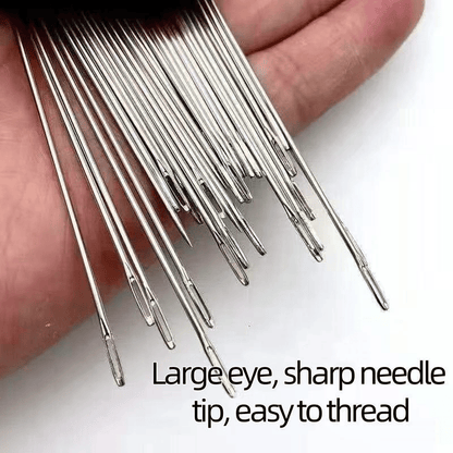 34 PCS Big Eye Steel Needles Set