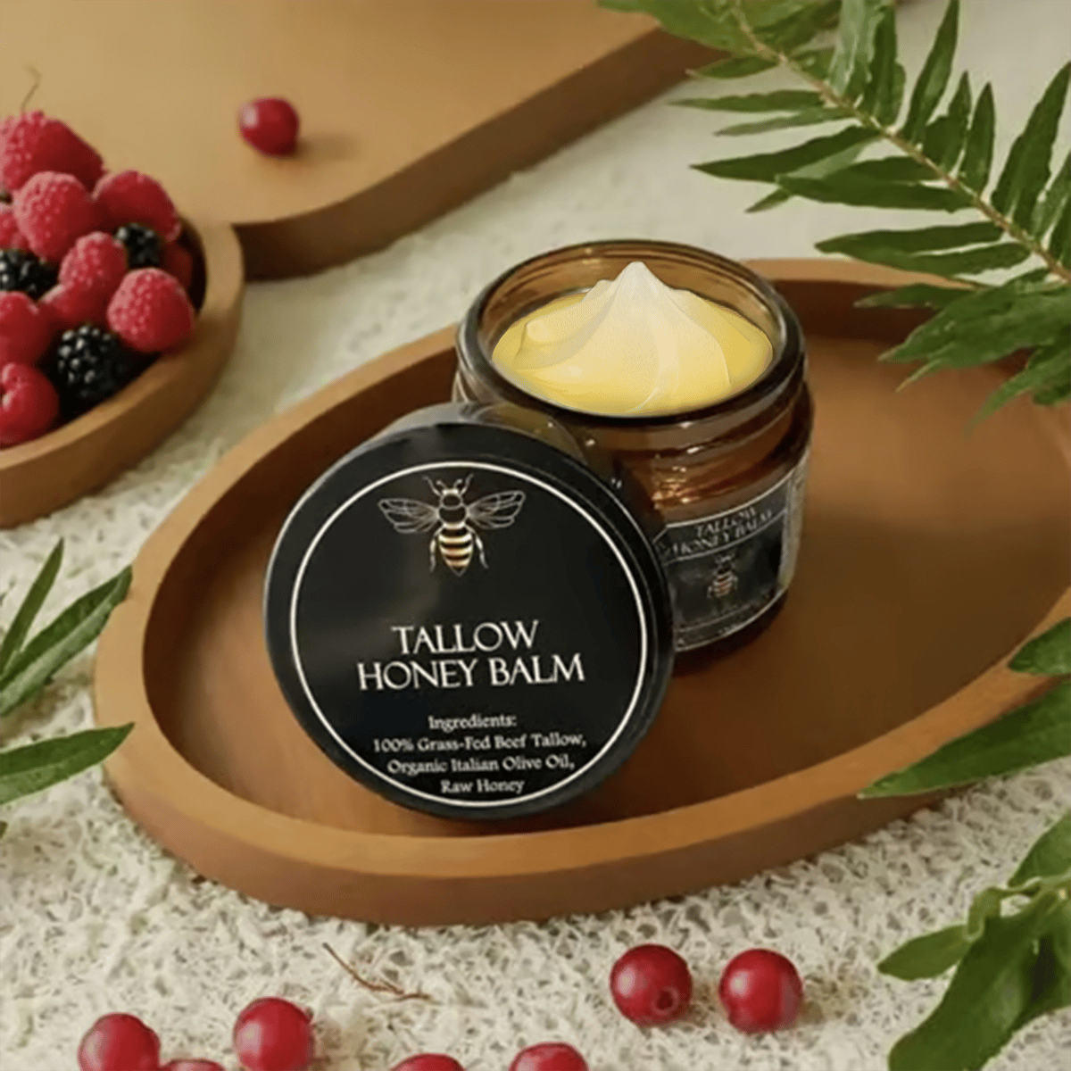 ⏳Organic Grass-Fed Beef Tallow Balm with Raw Honey