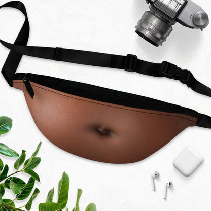 Funny Beer Belly Fanny Pack Bag – Custom Novelty Waist Bag with Realistic Belly Design, Gag Party & Prank Gift for Men & Women