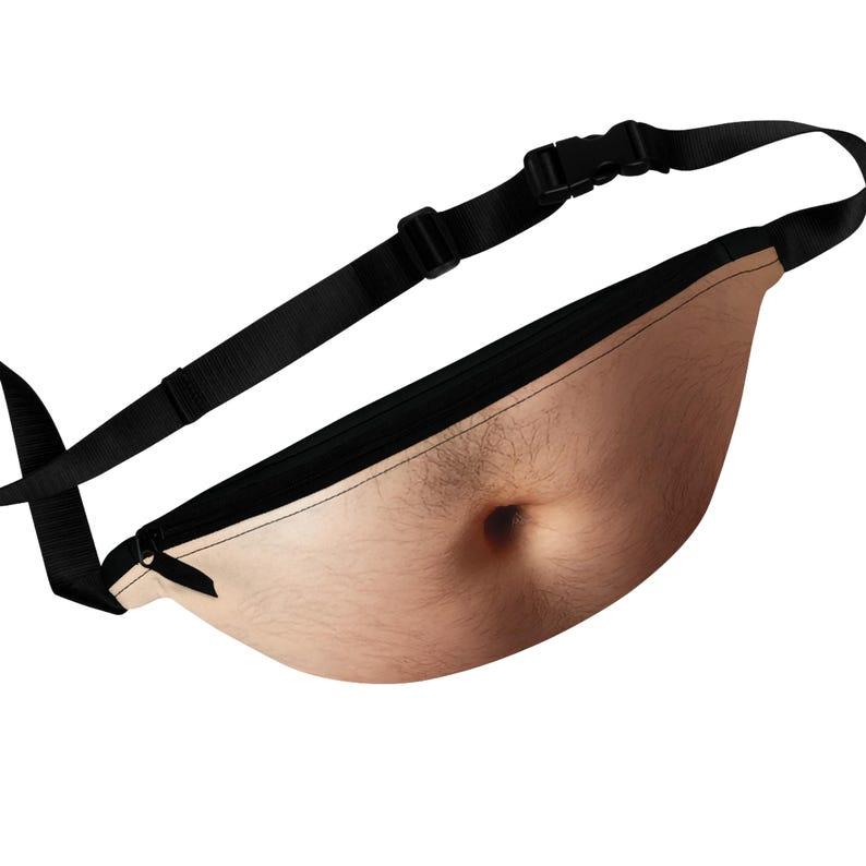 Funny Beer Belly Fanny Pack Bag – Custom Novelty Waist Bag with Realistic Belly Design, Gag Party & Prank Gift for Men & Women