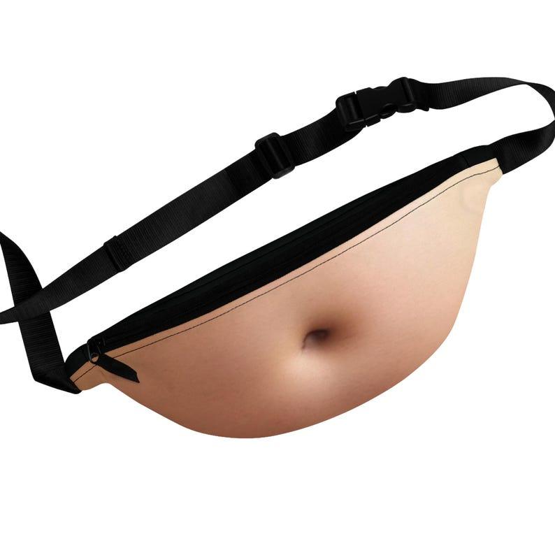 Funny Beer Belly Fanny Pack Bag – Custom Novelty Waist Bag with Realistic Belly Design, Gag Party & Prank Gift for Men & Women