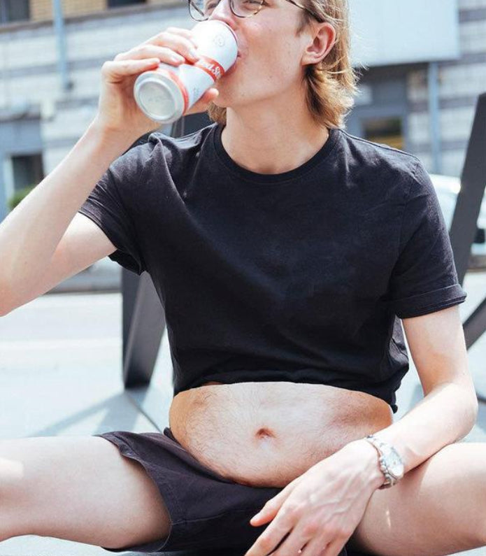 Funny Beer Belly Fanny Pack Bag – Custom Novelty Waist Bag with Realistic Belly Design, Gag Party & Prank Gift for Men & Women