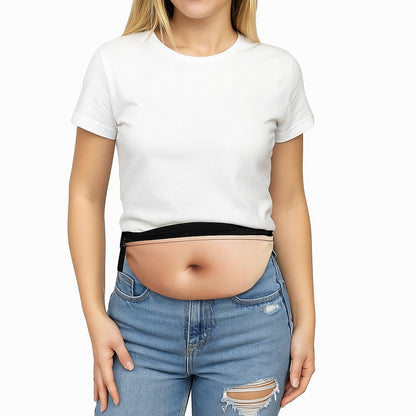 Funny Beer Belly Fanny Pack Bag – Custom Novelty Waist Bag with Realistic Belly Design, Gag Party & Prank Gift for Men & Women